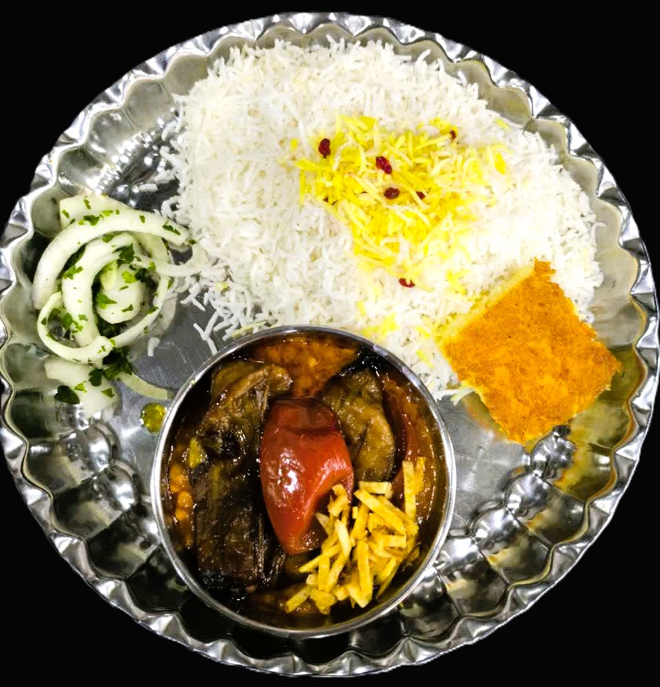 %8 تخفیف چلو قیمه بادمجان